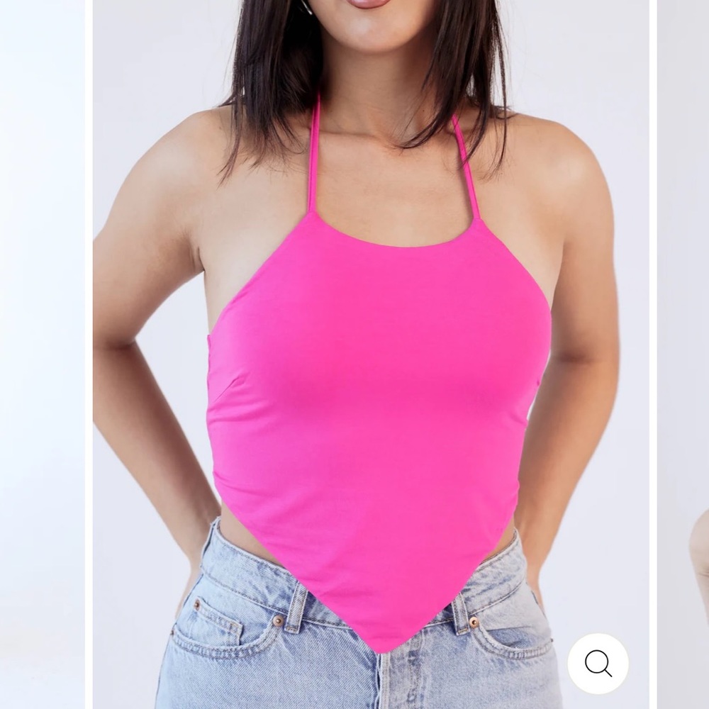 Bandana classy network pink crop top